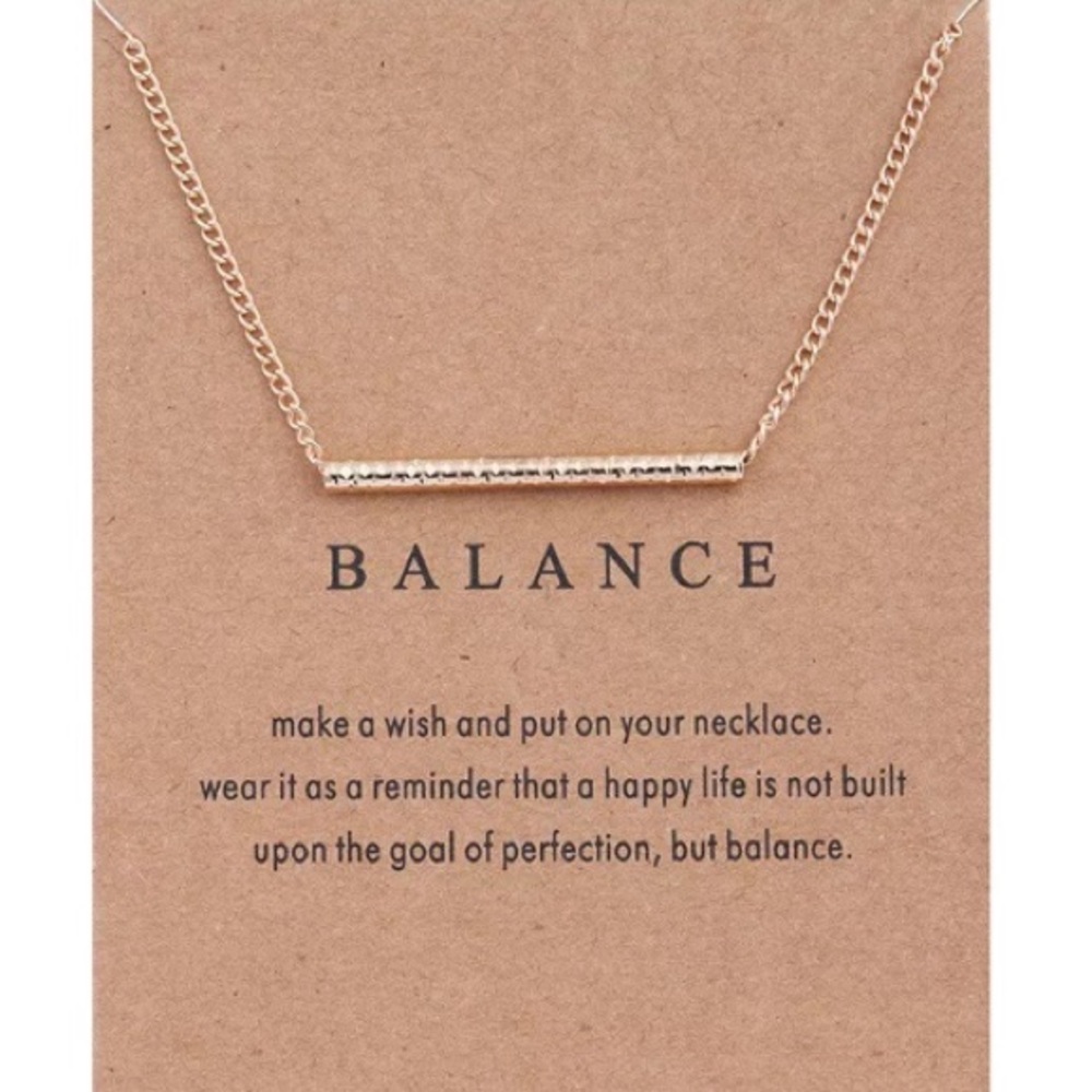‼️3/$30 Boho Balance Dainty Gold Bar Wish Necklace